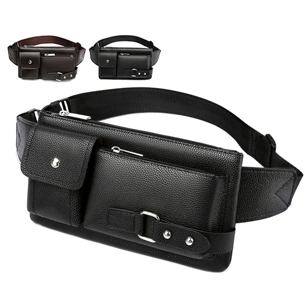 Leatherwork Wallet - Fashion Men Women Waist Bag Casual