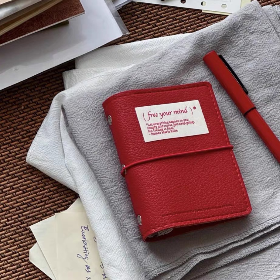 Leather Work Diary - M5 Soft leather Binder Notebook Aesthetic
