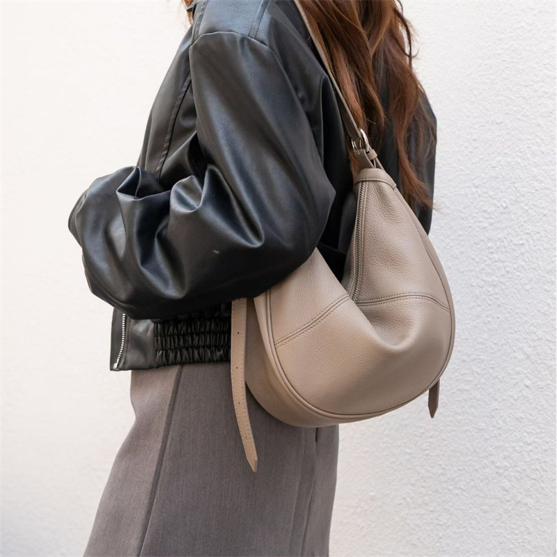 Leather Work Handbags - BURMINSA Slouchy Genuine Leather Hobo Bags
