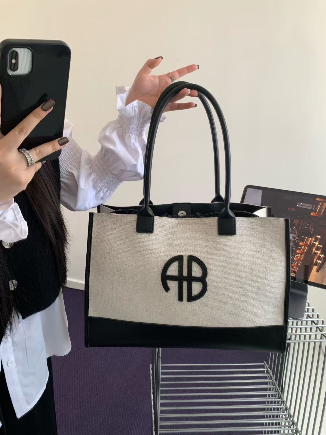 Leather Work Handbags For Women - 2026 New Women Contrast Color Tote