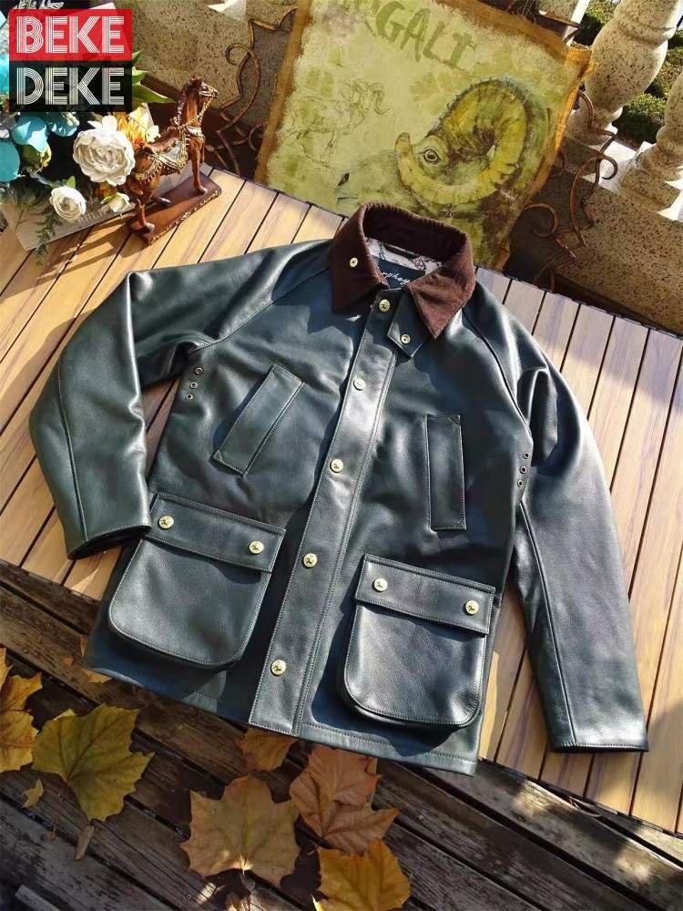 Mens Genuine Cow Leather Jacke - Leather Work Jacket Mens reseña y precio