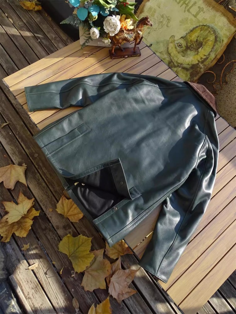 Mens Genuine Cow Leather Jacke - Leather Work Jacket Mens reseña y precio