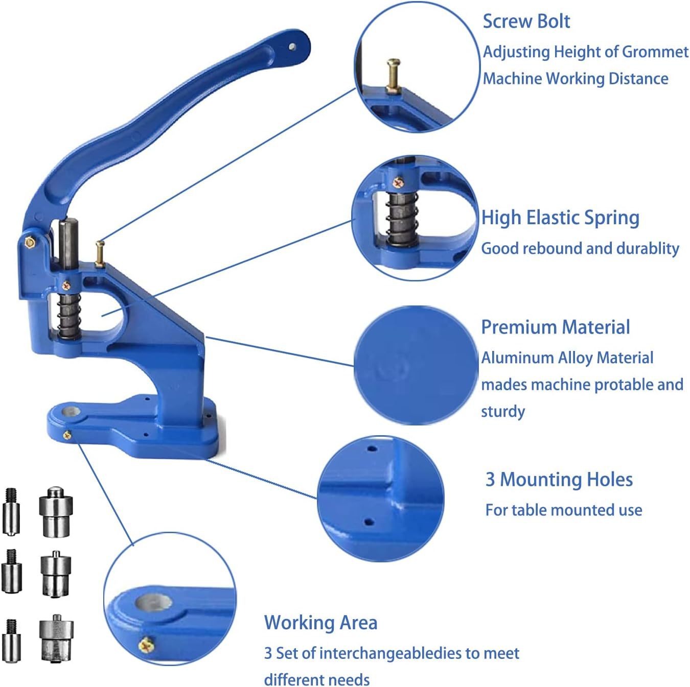 Manual Hand Press Button Punch - Leatherwork Hand Press reseña y precio