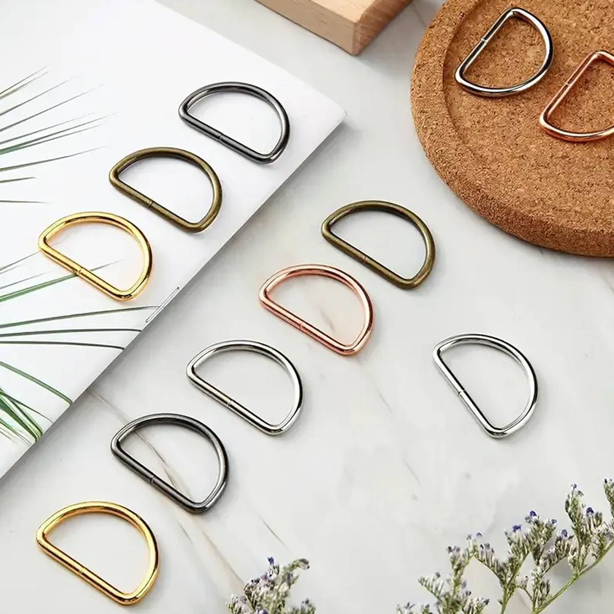 30/60/100Pcs D-ring buckle sta - Belt Buckle Blank reseña y precio