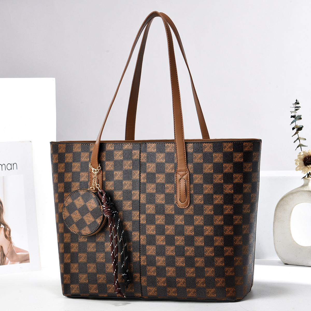 Tote Bags PU Leather Purses an - Leather Work Handbags reseña y precio