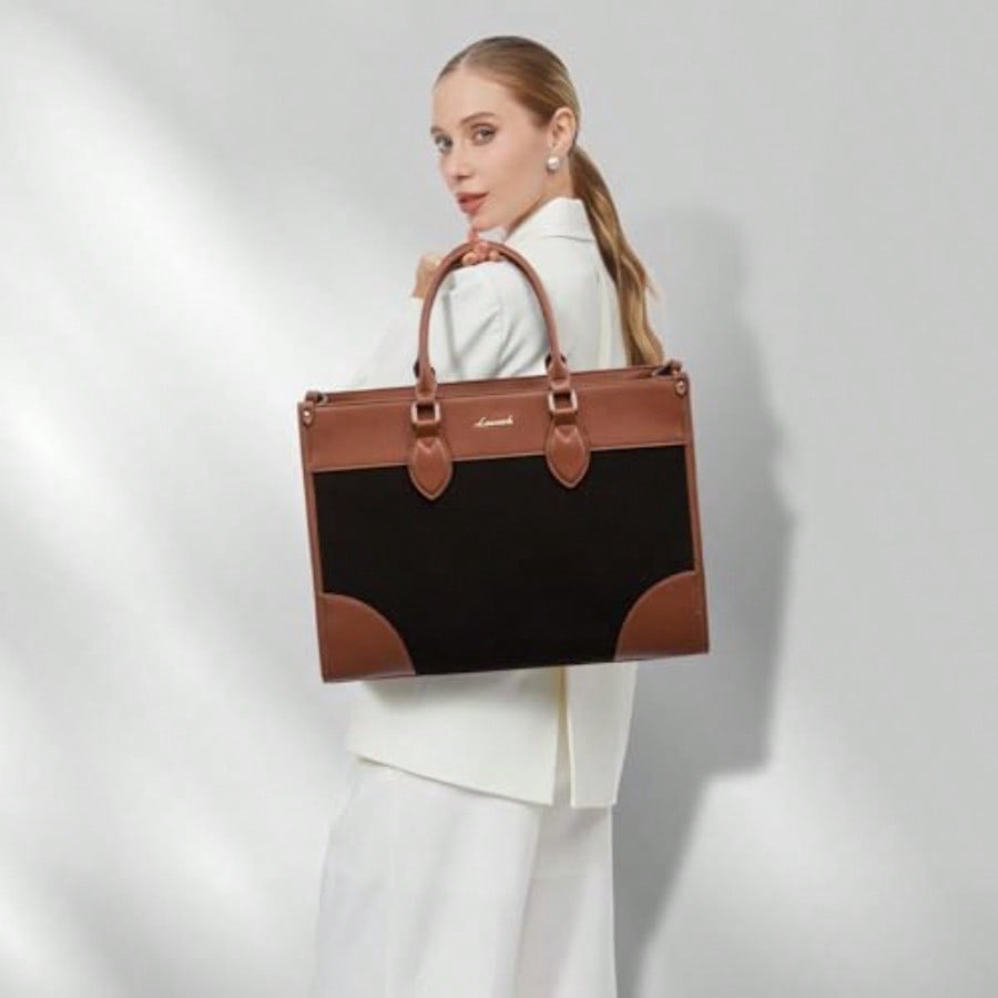 Laptop Bag For Women 15.6 Lnch - Leather Work Bag reseña y precio