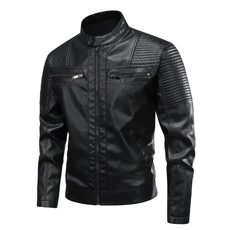 Male Korean Fashion Casual PU  - Leather Work Jacket Mens reseña y precio
