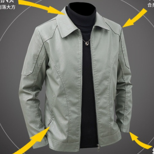 Men's Lapel Leather Jacket Spr - Leather Work Jacket Mens reseña y precio