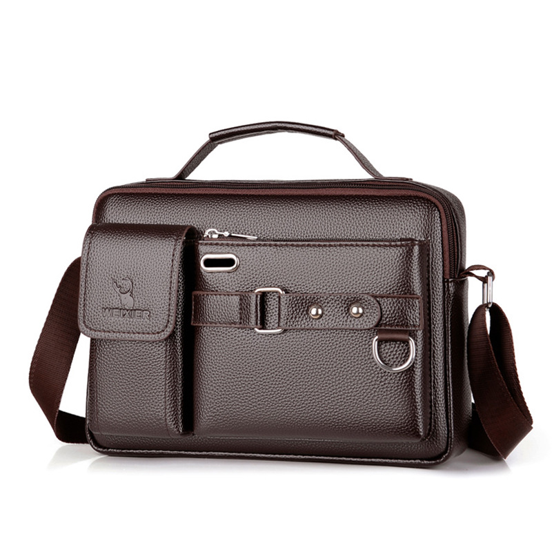 Brand Men Shoulder Bag Pu Leat - Leather Work Handbags reseña y precio