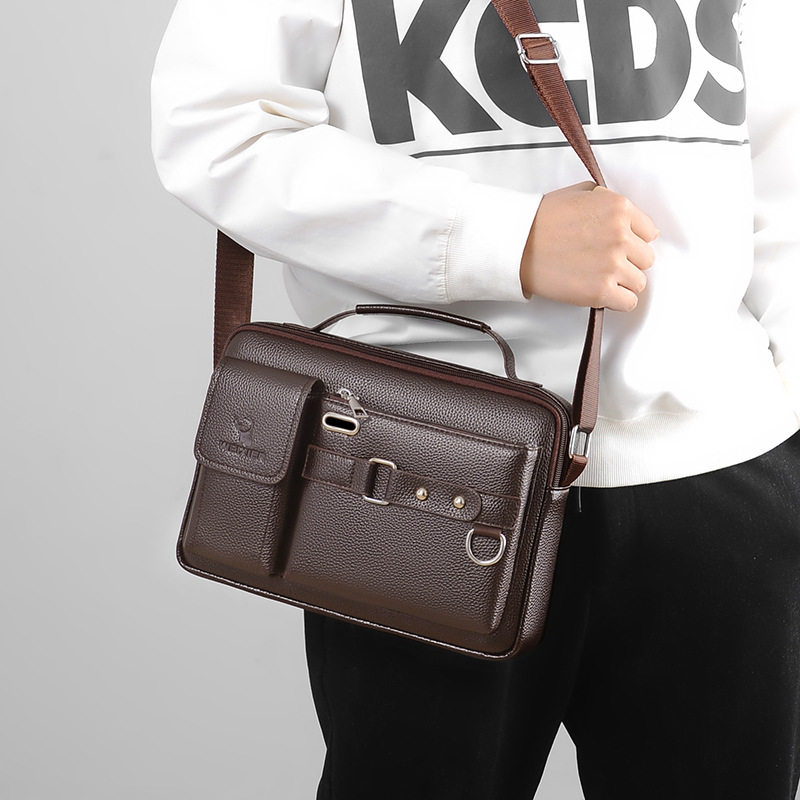 Brand Men Shoulder Bag Pu Leat - Leather Work Handbags reseña y precio