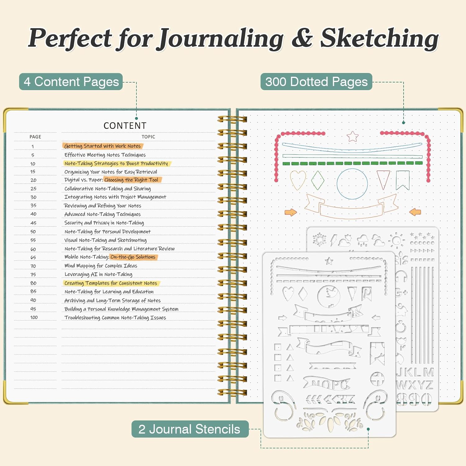 A5 Dotted Journal Spiral Noteb - Leather Work Diary reseña y precio