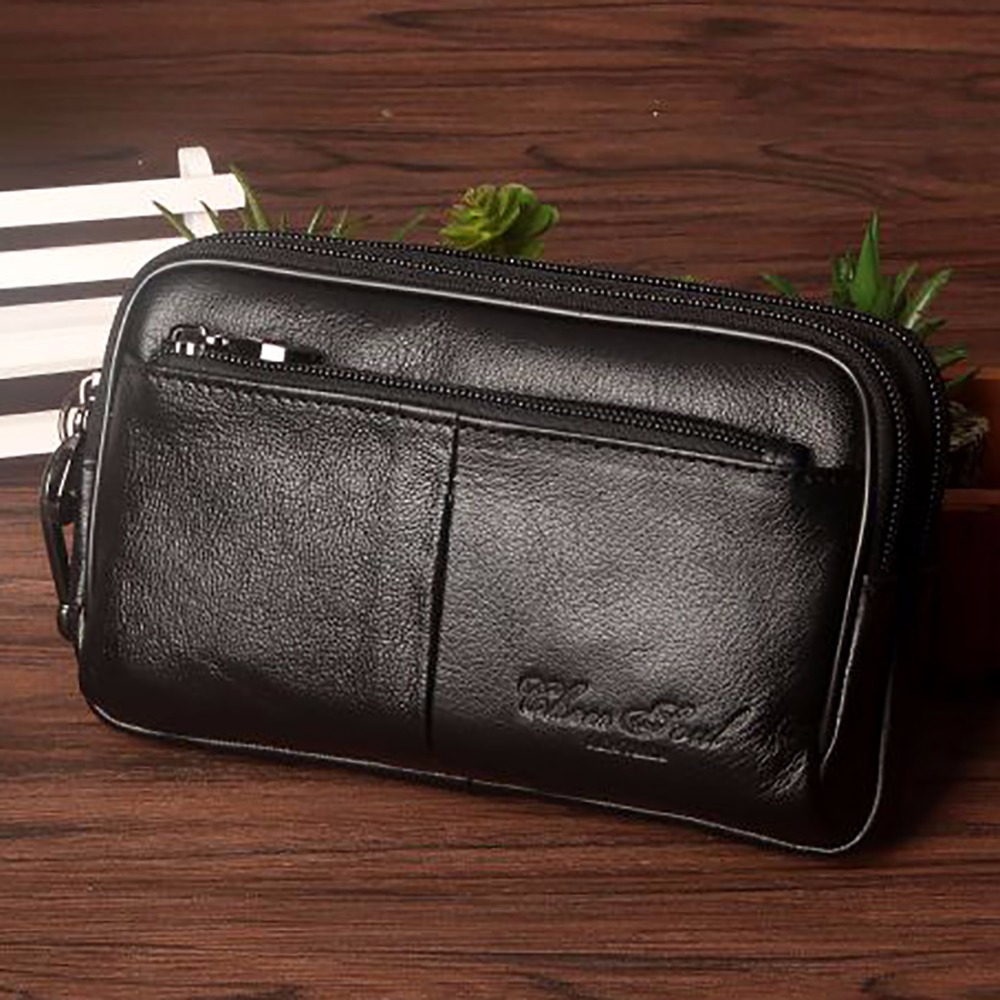 Men Clutch Waist Pack Bag Cell - Leatherwork Wallet reseña y precio