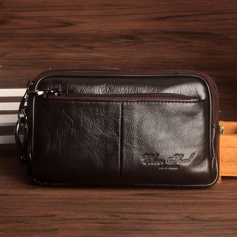Men Clutch Waist Pack Bag Cell - Leatherwork Wallet reseña y precio