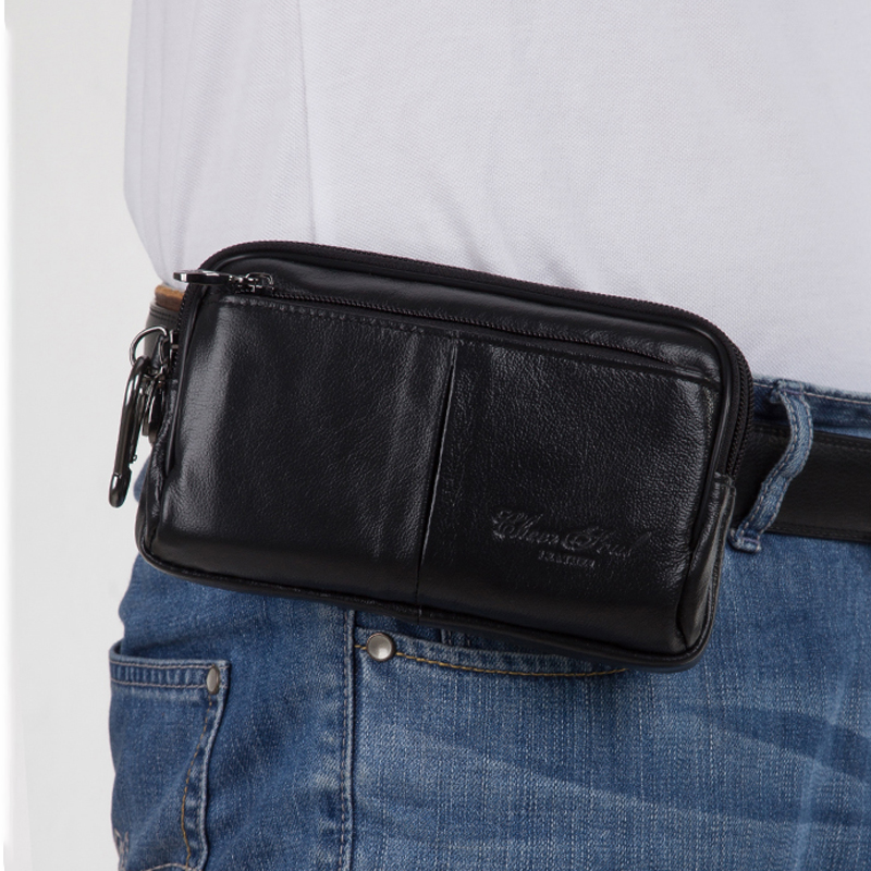 Men Clutch Waist Pack Bag Cell - Leatherwork Wallet reseña y precio