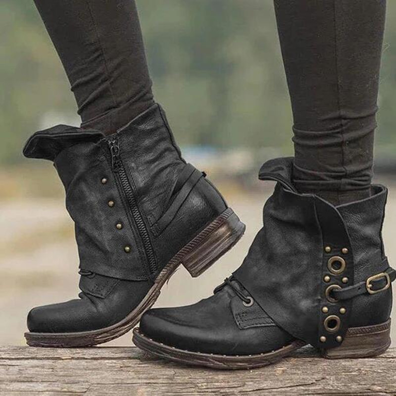 Women's Casual Short Boots Aut - Belt Buckle Blank reseña y precio