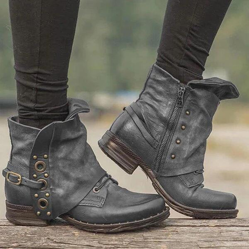 Women's Casual Short Boots Aut - Belt Buckle Blank reseña y precio