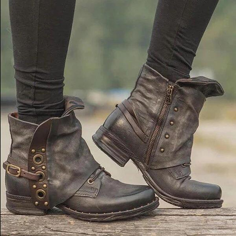 Women's Casual Short Boots Aut - Belt Buckle Blank reseña y precio