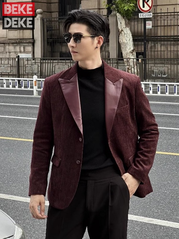Fashion Mens Autumn Party Slim - Leather Work Jacket Mens reseña y precio