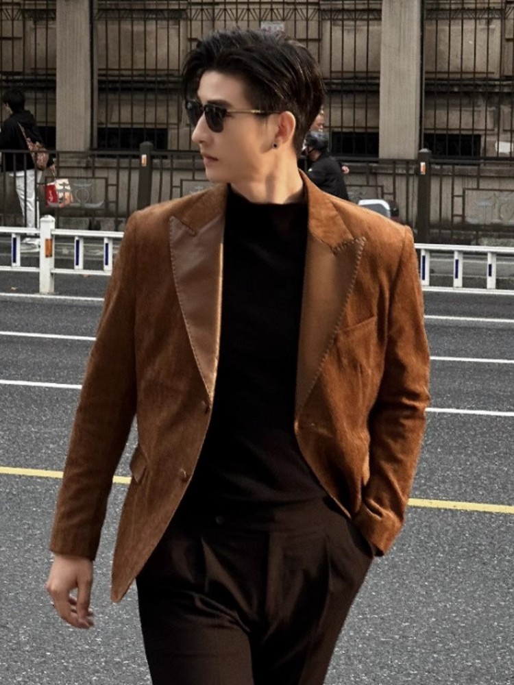 Fashion Mens Autumn Party Slim - Leather Work Jacket Mens reseña y precio