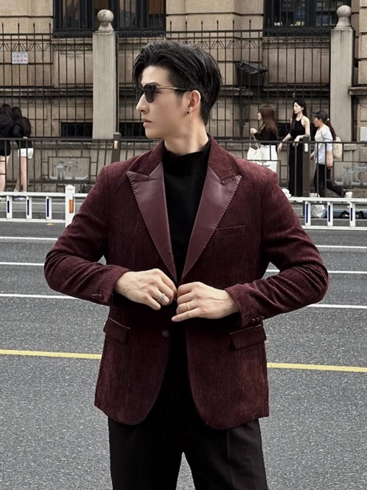 Fashion Mens Autumn Party Slim - Leather Work Jacket Mens reseña y precio