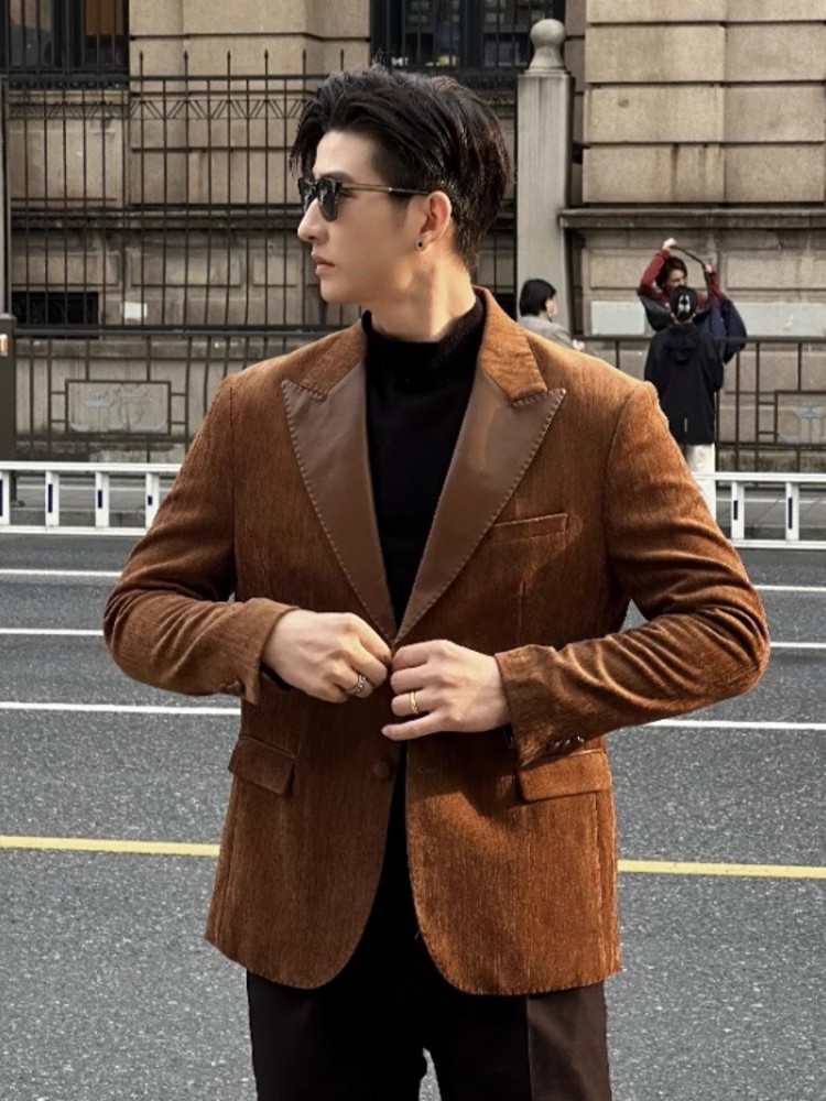 Fashion Mens Autumn Party Slim - Leather Work Jacket Mens reseña y precio