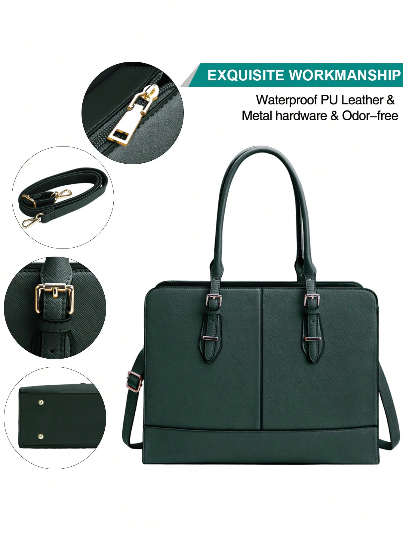 15.6 Inch Leather Laptop Tote  - Leather Work Handbags reseña y precio