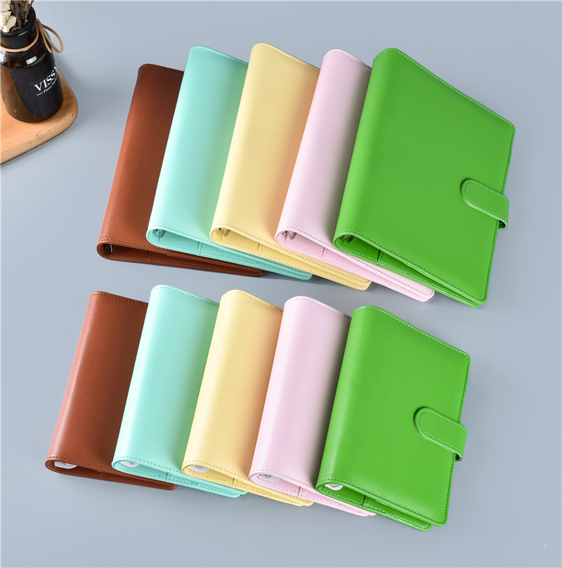 Macaron Color A5 A6 6 Ring Bin - Leather Work Diary reseña y precio