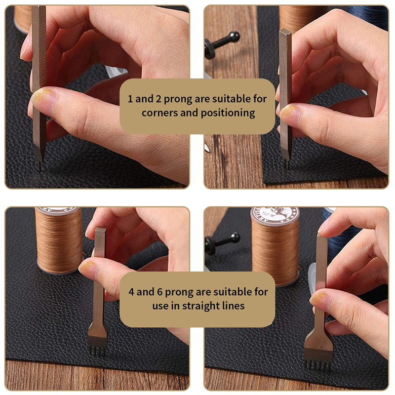 A64Z Leather Chisel Set, Prong - Wing Divider Stitch reseña y precio