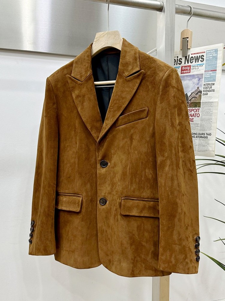 Vintage Suede Sheepskin Elegan - Leather Work Jacket Mens reseña y precio