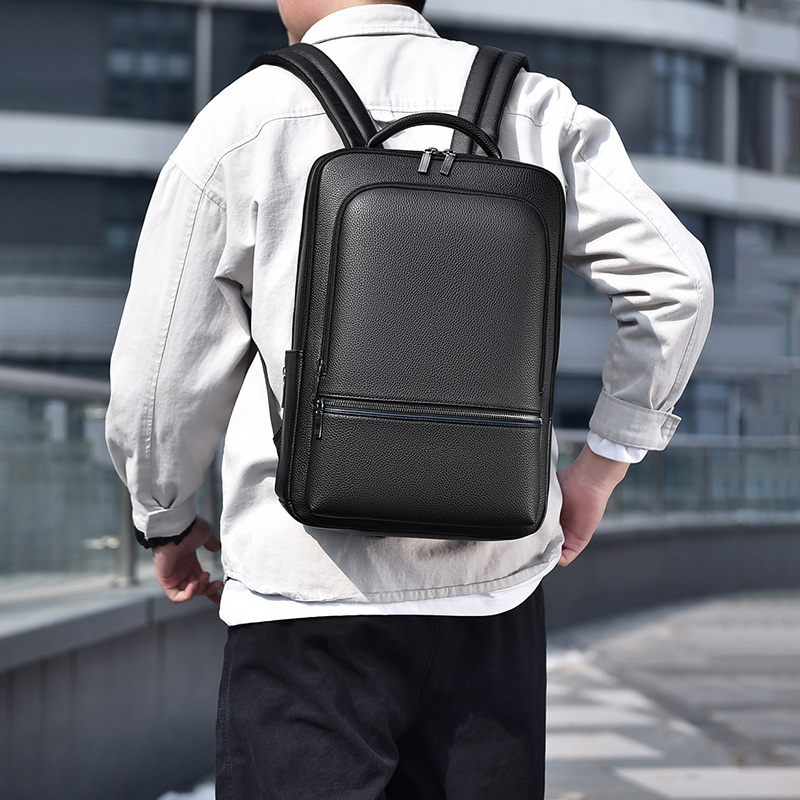 PU Leather Men's Backpack USB  - Leather Work Bag reseña y precio