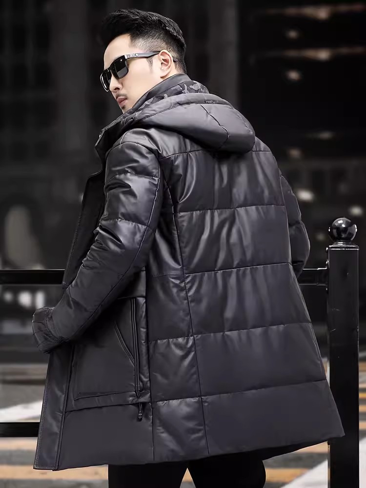 Winter Mens Thick Warm White G - Leather Work Jacket Mens reseña y precio