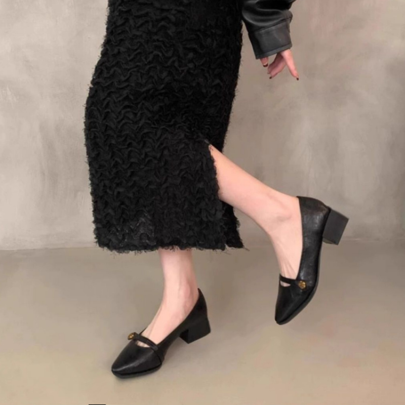 French Vintage Chunky Heel Mar - Leatherwork In French reseña y precio