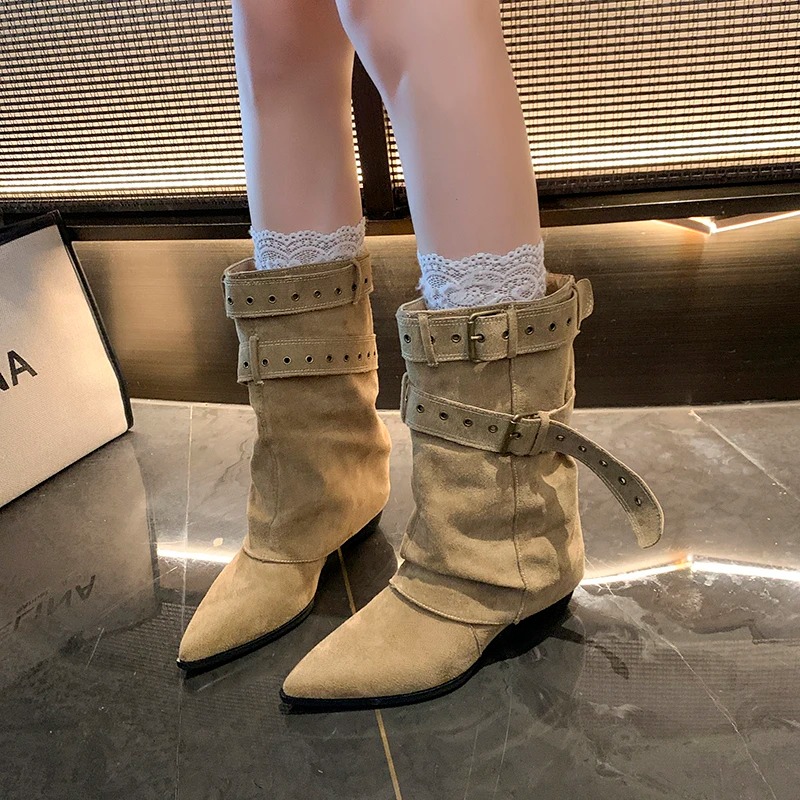 2025 Pointed Toe Women's Winte - Belt Buckle Blank reseña y precio