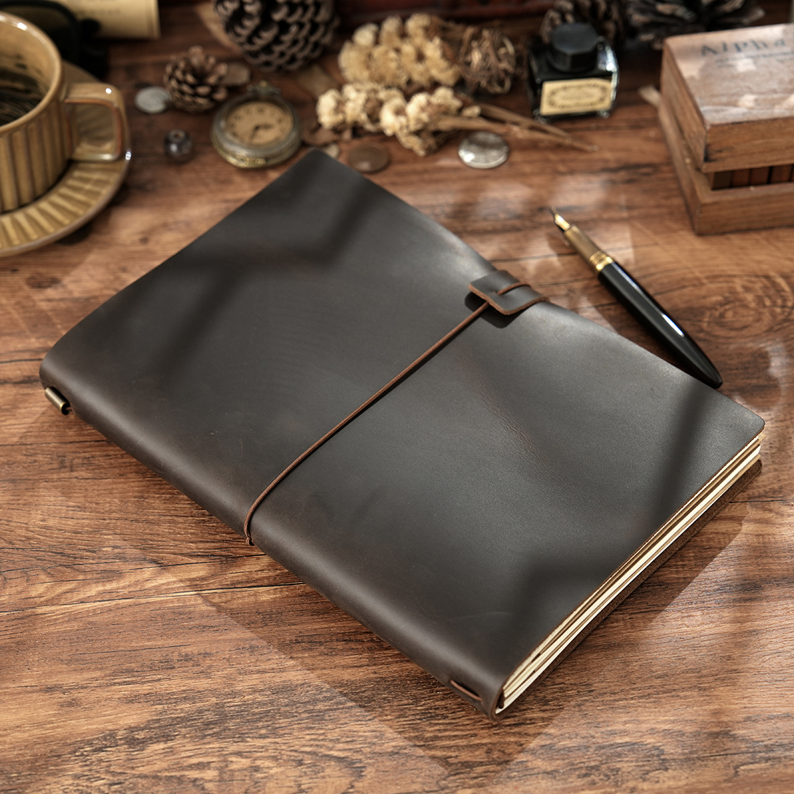 Handmade B5 Genuine Leather Tr - Leather Work Diary reseña y precio