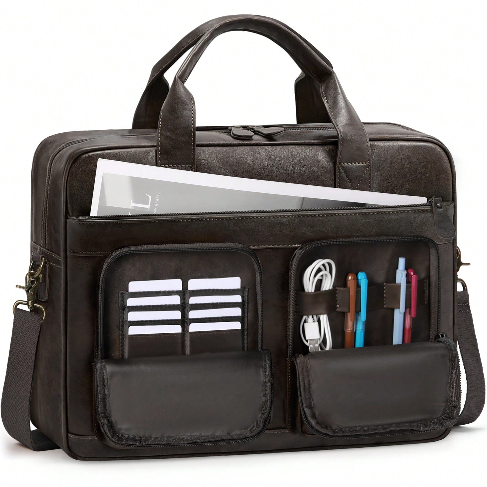 Vintage Messenger Bag For Men  - Leather Work Bag reseña y precio