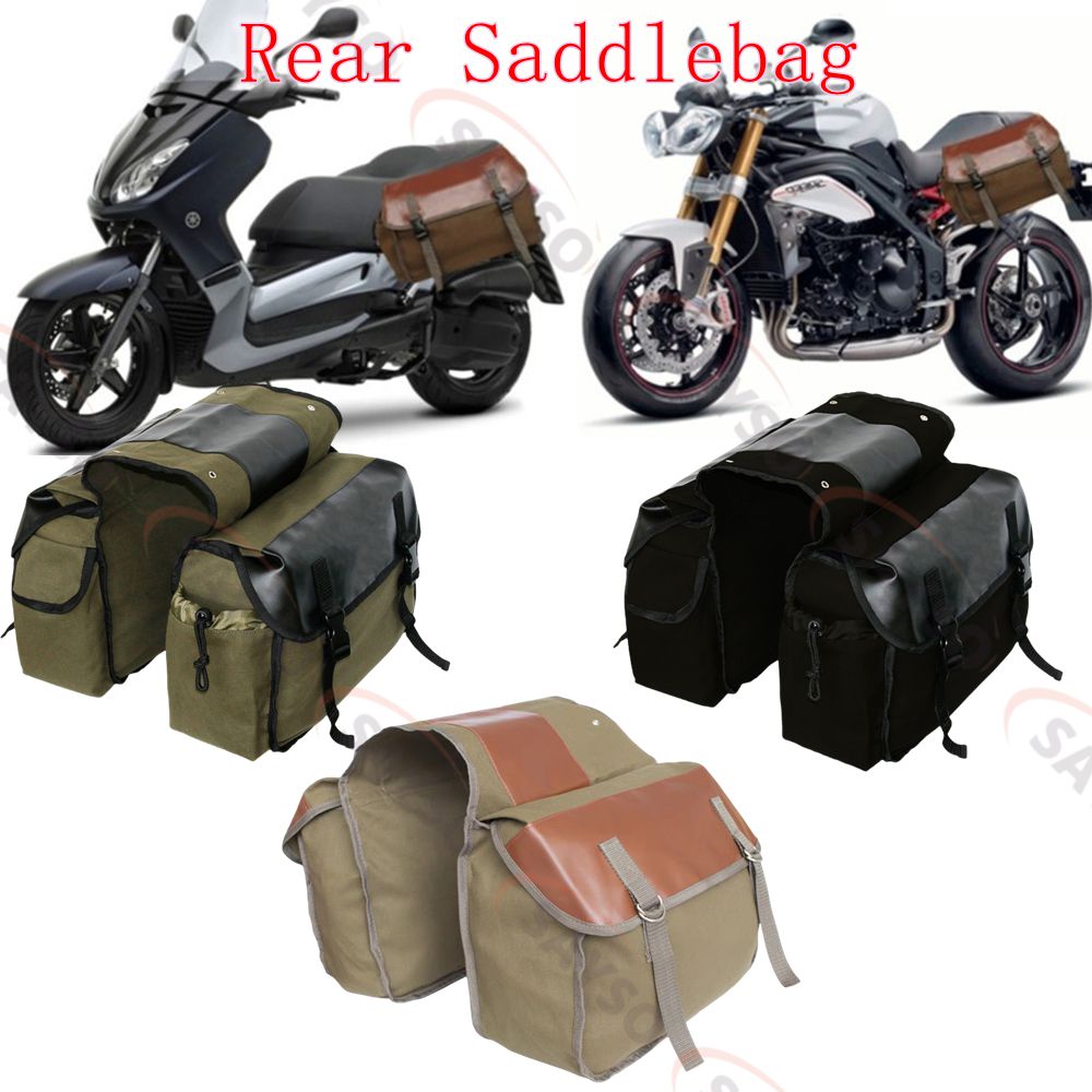 Canvas Leather Rear Saddlebag  - Leather Work Bag reseña y precio