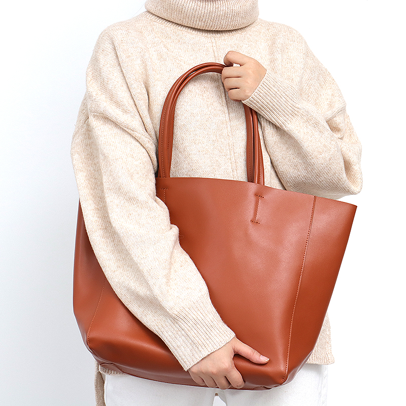 Minimalist Big Tote Bag Women  - Leather Work Handbags reseña y precio