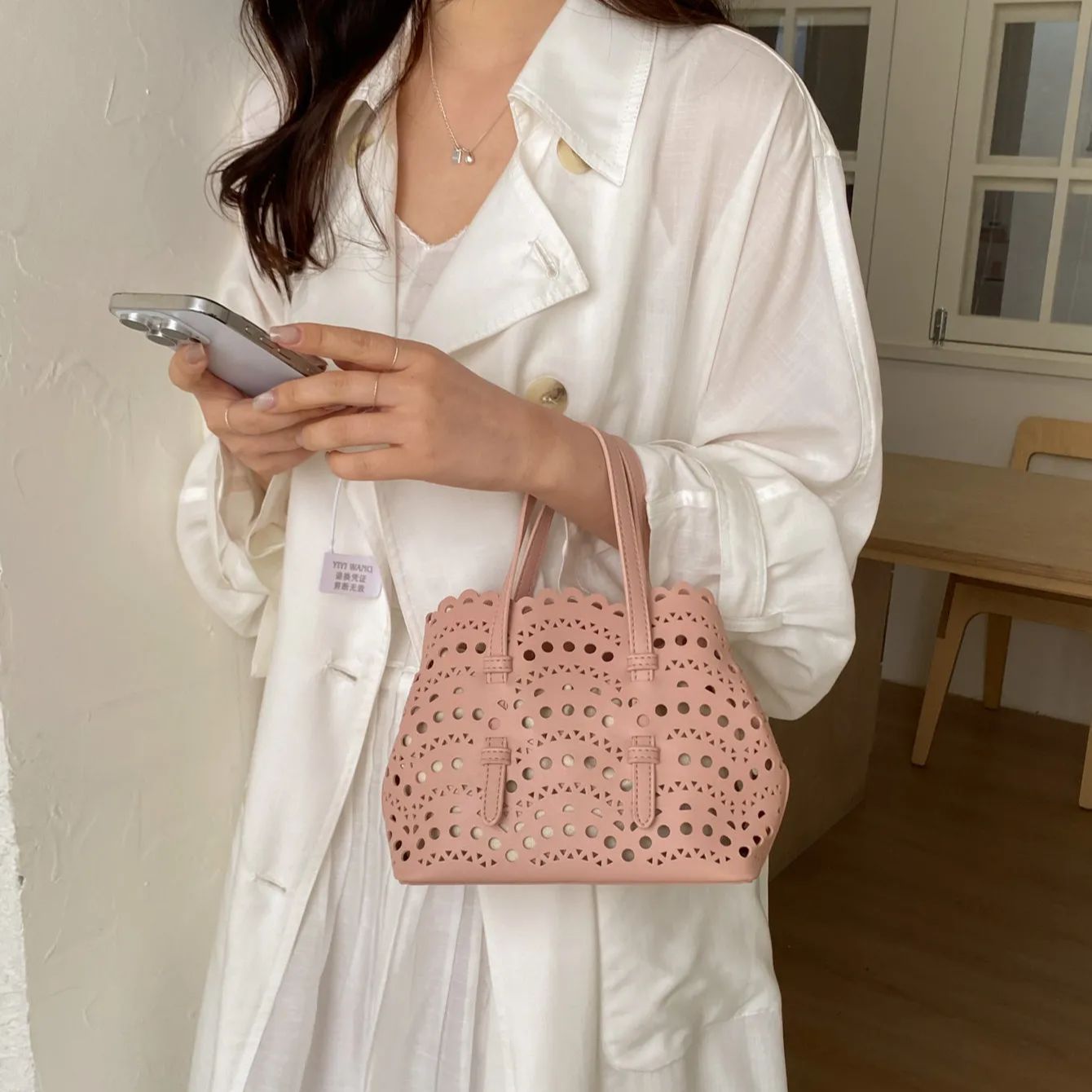 Red Hollow Printed Crossbody B - Leather Work Handbags For Women reseña y precio