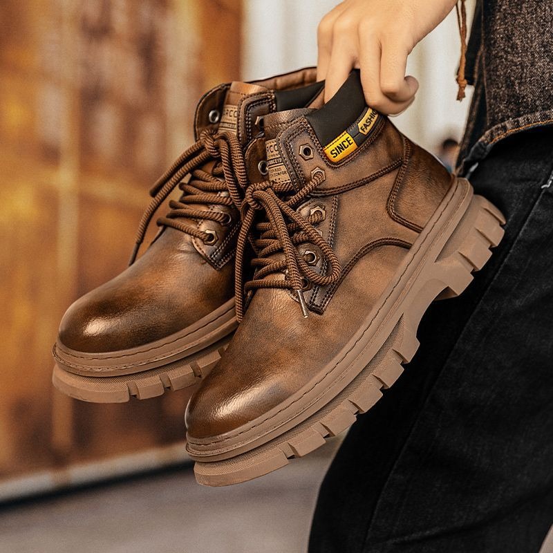 Vintage Men Platform Ankle Boo - Leather Work Is reseña y precio