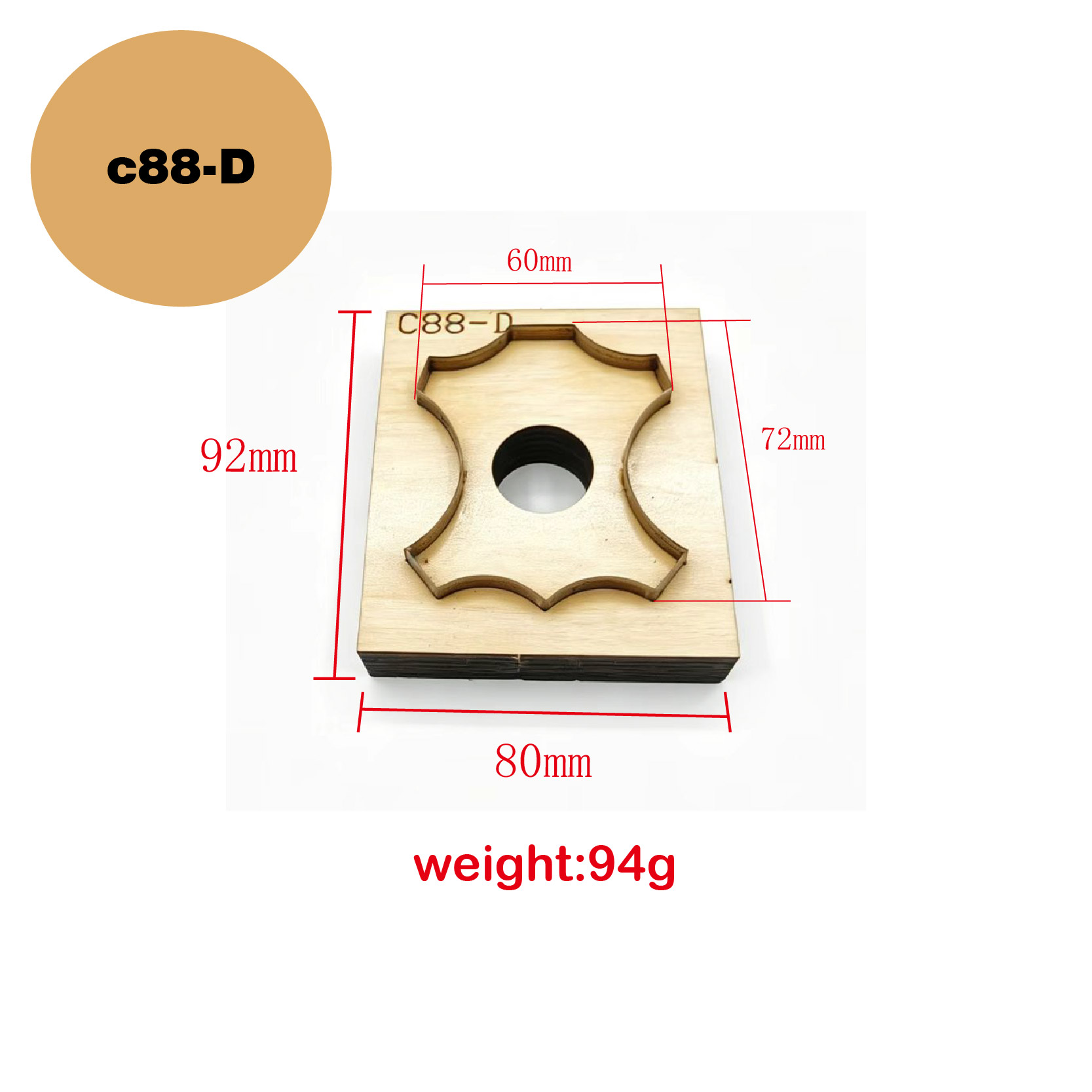 C88 Quadrilateral Floral Leath - Leatherwork Accessories reseña y precio