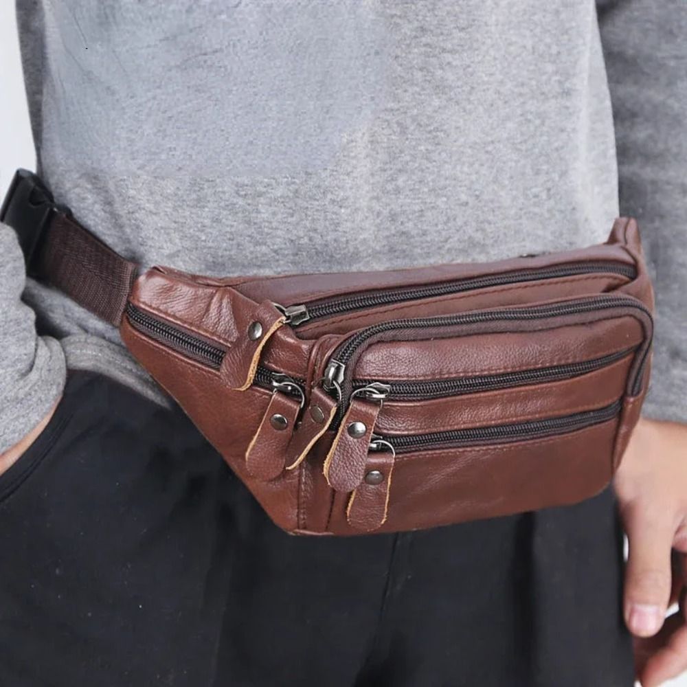 Zipper PU Leather Men's Waist  - Leatherwork Wallet reseña y precio