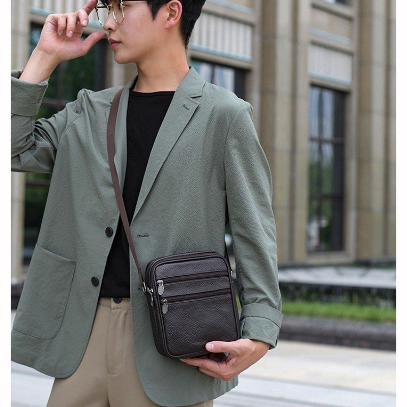 Men's Shoulder Messenger Bag C - Leather Work Handbags reseña y precio