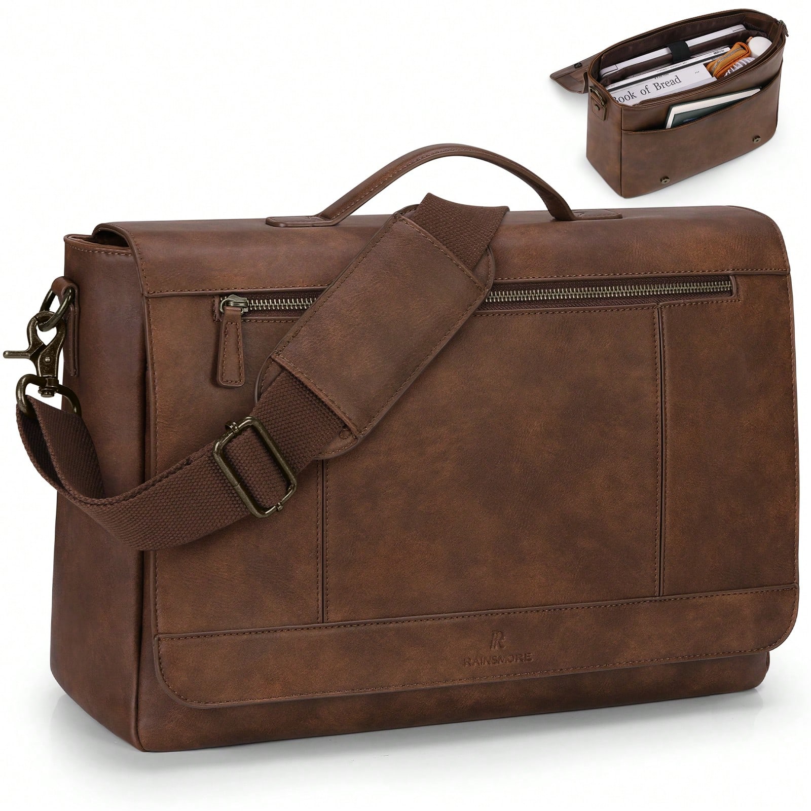 Leather Messenger Bag For Men  - Leather Work Bag reseña y precio
