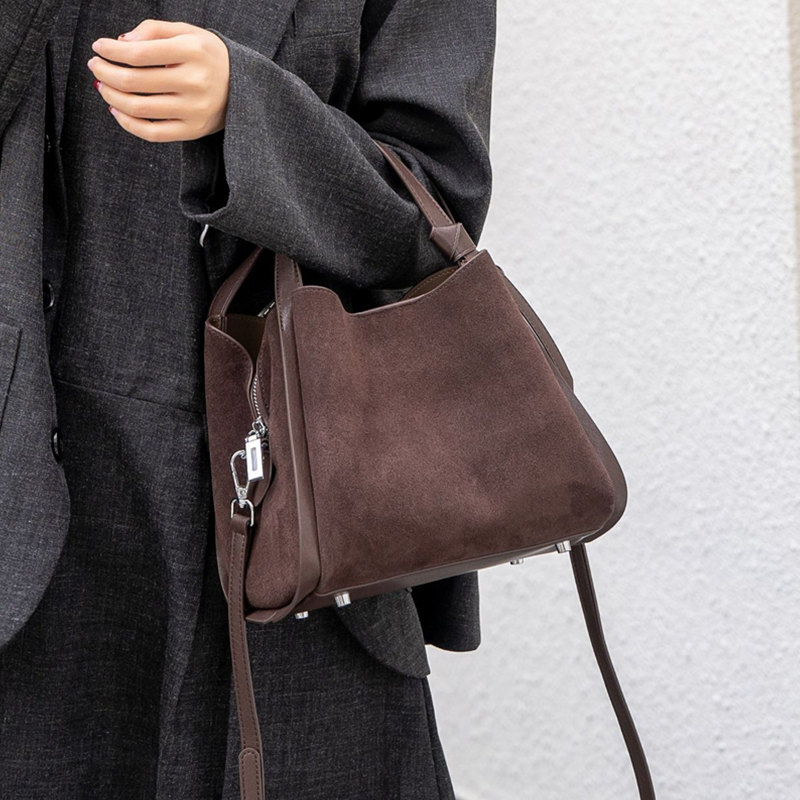 Burminsa Cowhide Suede Genuine - Leather Work Handbags reseña y precio