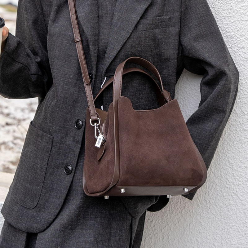Burminsa Cowhide Suede Genuine - Leather Work Handbags reseña y precio