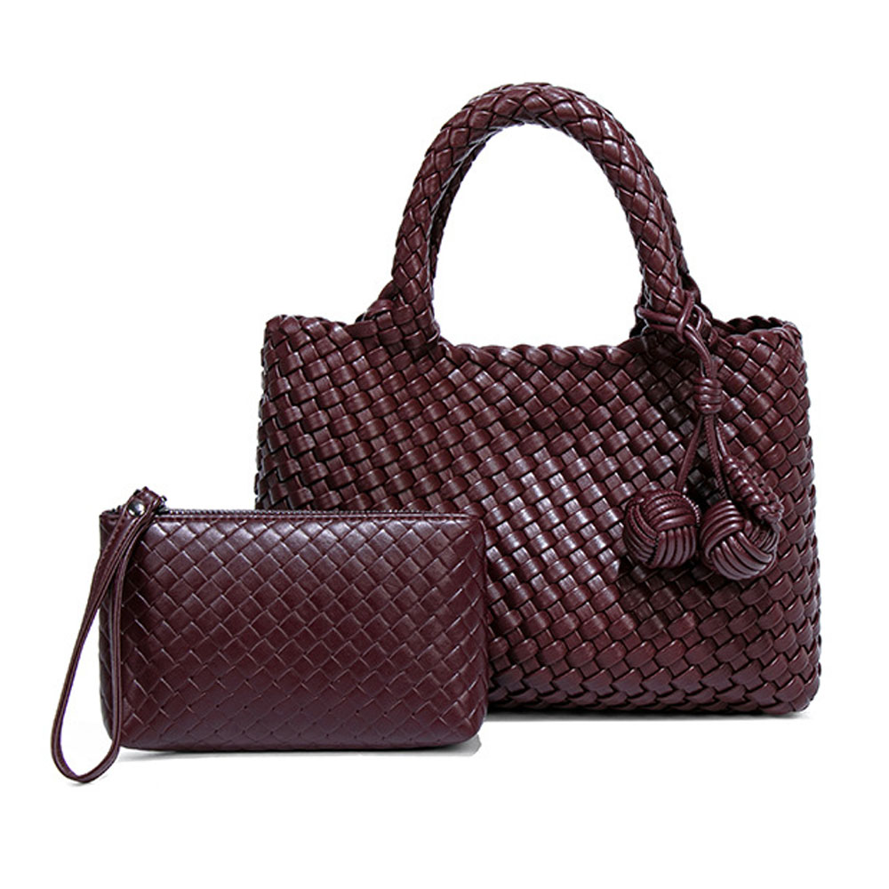 Woven Shopper Bag Fashionable  - Leatherwork Wallet reseña y precio