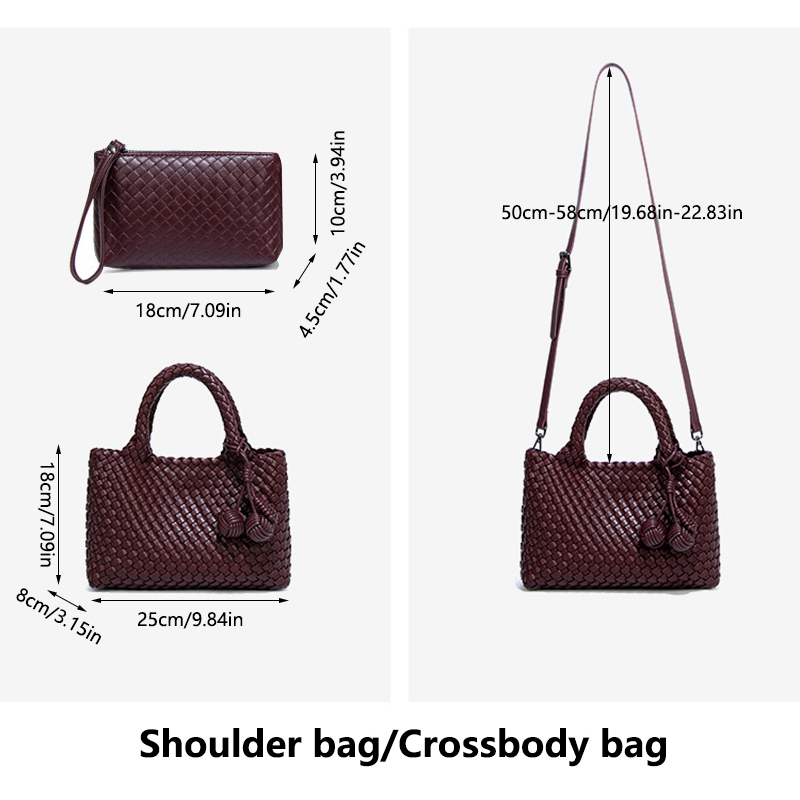 Woven Shopper Bag Fashionable  - Leatherwork Wallet reseña y precio