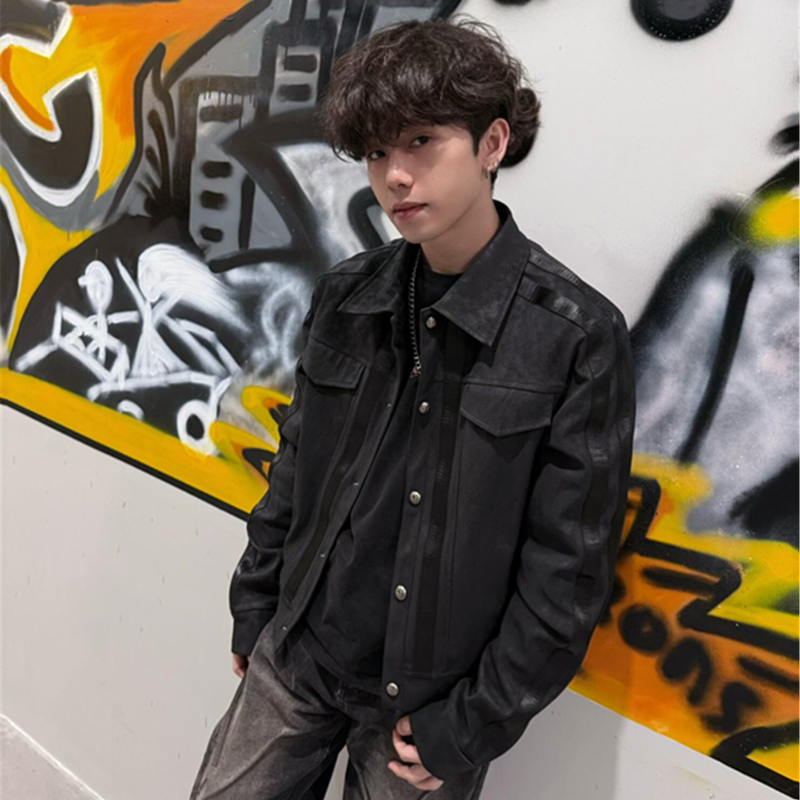 MWJLPWQ Retro Black Suede Spli - Leather Work Jacket Mens reseña y precio