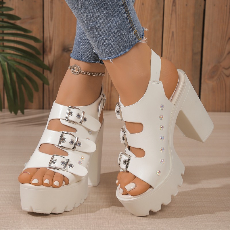 Super High Heel Sandals Summer - Belt Buckle Blank reseña y precio