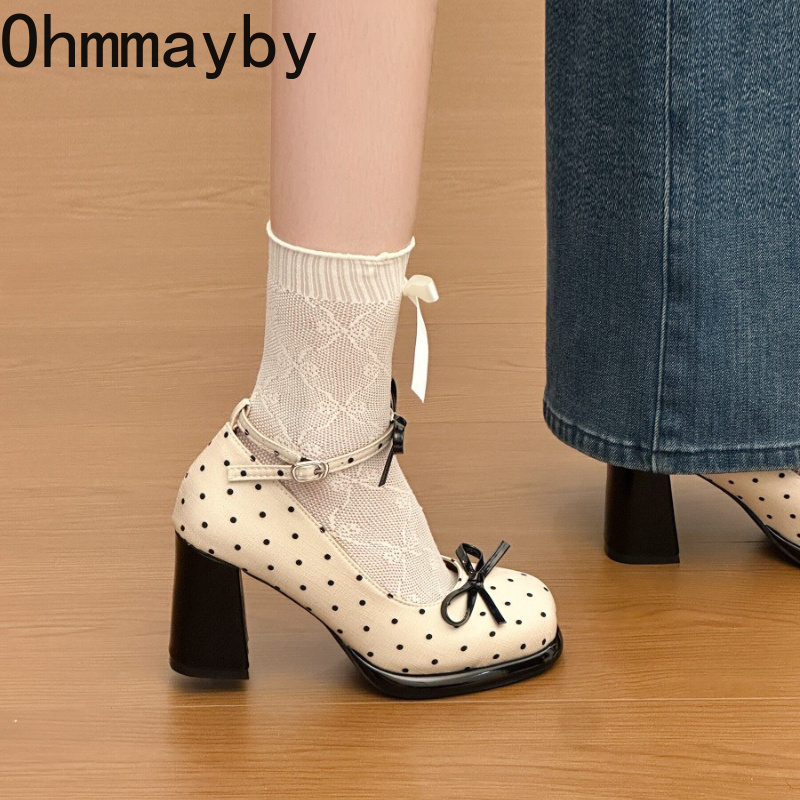 Platform Thick Heel Women Mary - Belt Buckle Blank reseña y precio